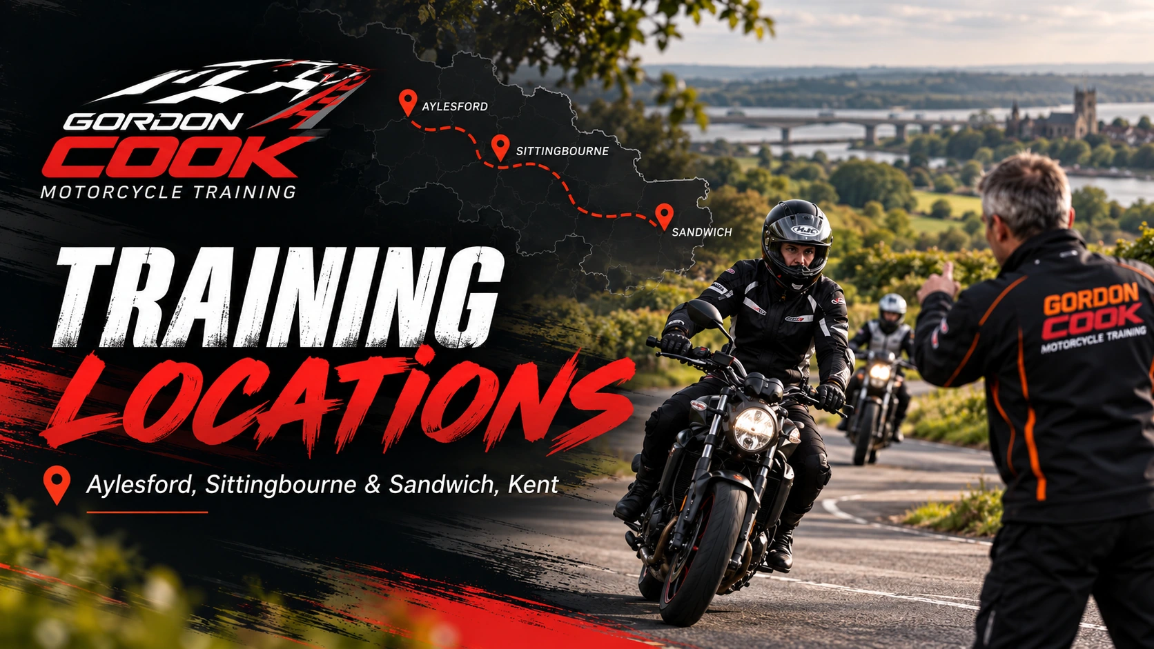 Motorcycle training locations and riding routes in Kent